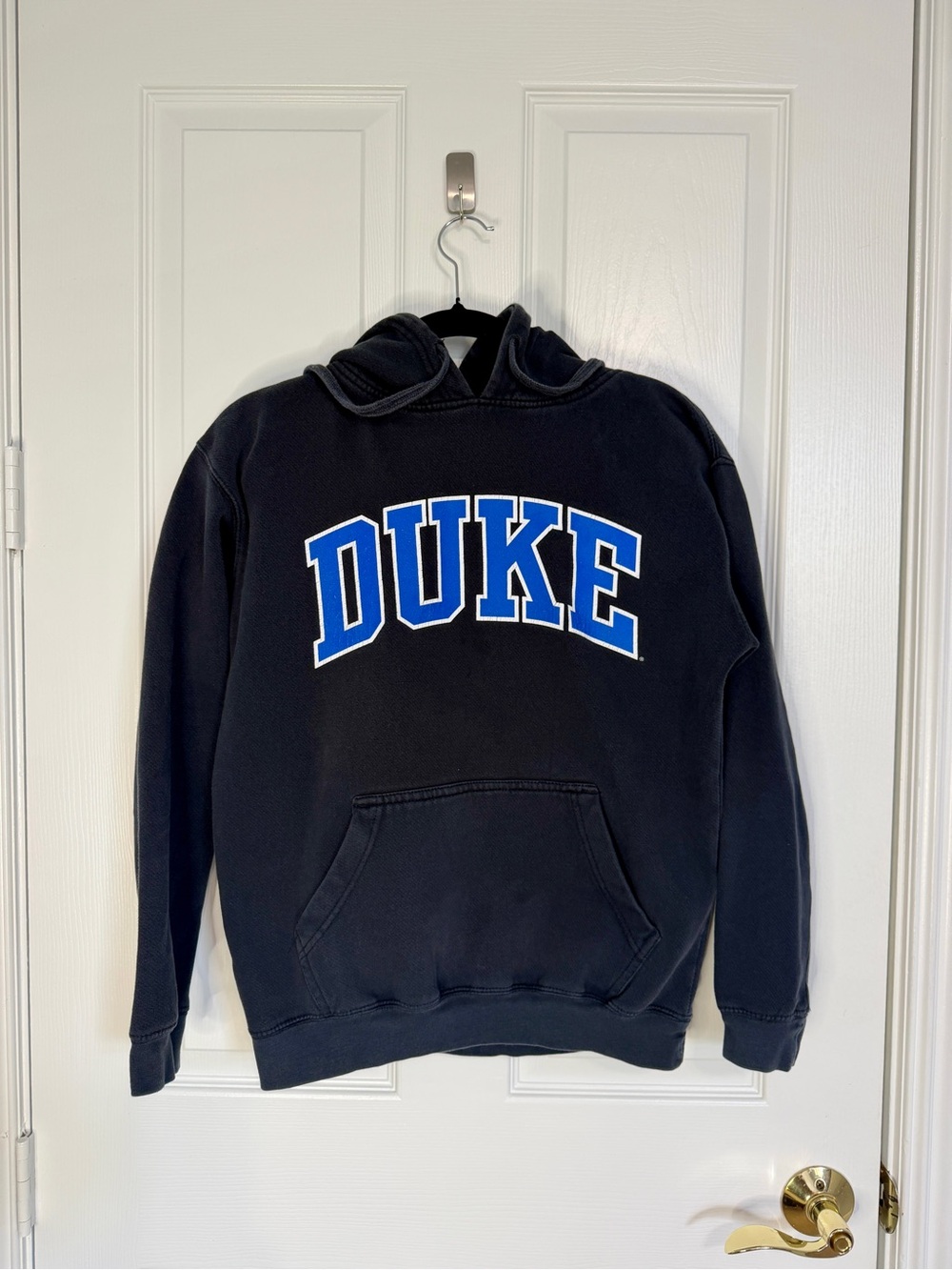 Classic Black Hoodie with Blue Duke Arch